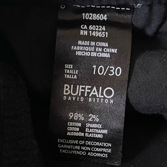 Buffalo David Bitton Daily Mid-Rise Stretch Skinny Ankle Grazer Blk Pants 10/30 - Picture 11 of 14